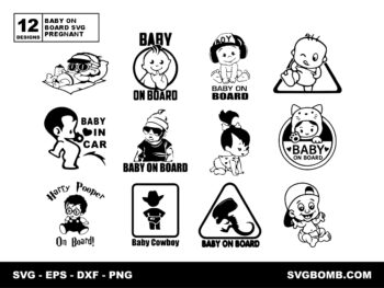 Baby on Board SVG, Pregnant Baby girl Baby boy Kids Children