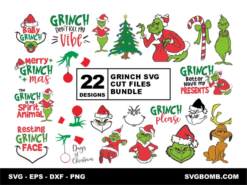 Grinch SVG Cut Files Bundle Part 1