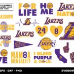 Lakers SVG Bundle Los Angeles Lakers Logo, NBA Team Vector, Lakers Nation Shirt, Lakers Cricut, Basketball Cut Files, Mamba Mentality, Lakers DNA