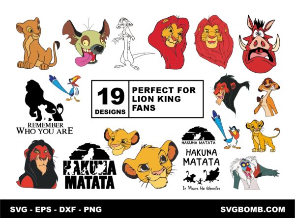 Perfect for Lion King Fans, Cricut, Silhouette, and Vinyl Projects. Get your Instant Download and Unleash Your Creativity Today.