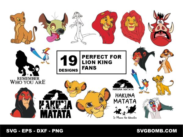 perfect for lion king fans, cricut, silhouette, and vinyl projects. get your instant download and unleash your creativity today.