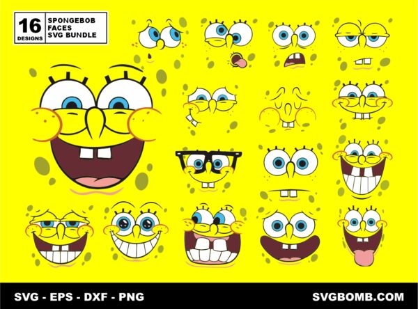 Spongebob Faces SVG Bundle