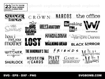 23 TV Show and Series Logo SVG Bundle for Cricut