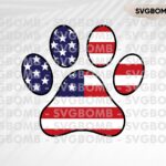 American Flag Paw SVG Cricut