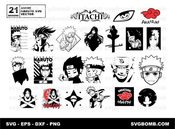 Anime Naruto SVG Vector Image, Easy to Cut Layered, PNG File