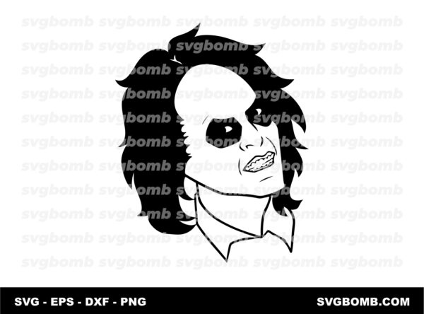 Beetlejuice Face SVG, Silhouette Black PNG EPS