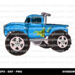 Classic Big Truck SVG Vector Image, Monster Truck Cut Files