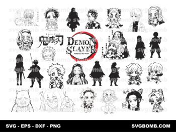 Demon Slayer Cricut SVG Bundle, Demon Slayer Characters SVG, Anime SVG Bundle, Anime Manga EPS Vector