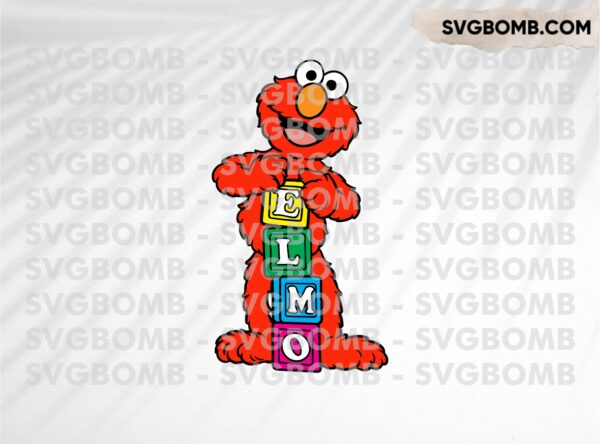 Elmo SVG Layered, Sesame Street Cut Files, Cricut Cube Names