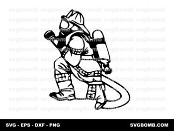 Fire Fighter Funny Sticker SVG Design, Download