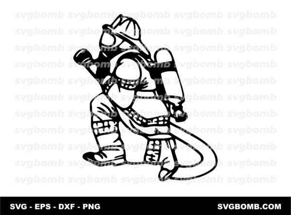 Fire Fighter Funny Sticker SVG Design, Download