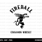 Fireball Cinnamon Whisky SVG Instant Download, Stencil Format