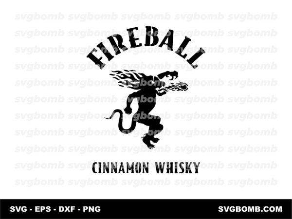 fireball cinnamon whisky svg instant download, stencil format