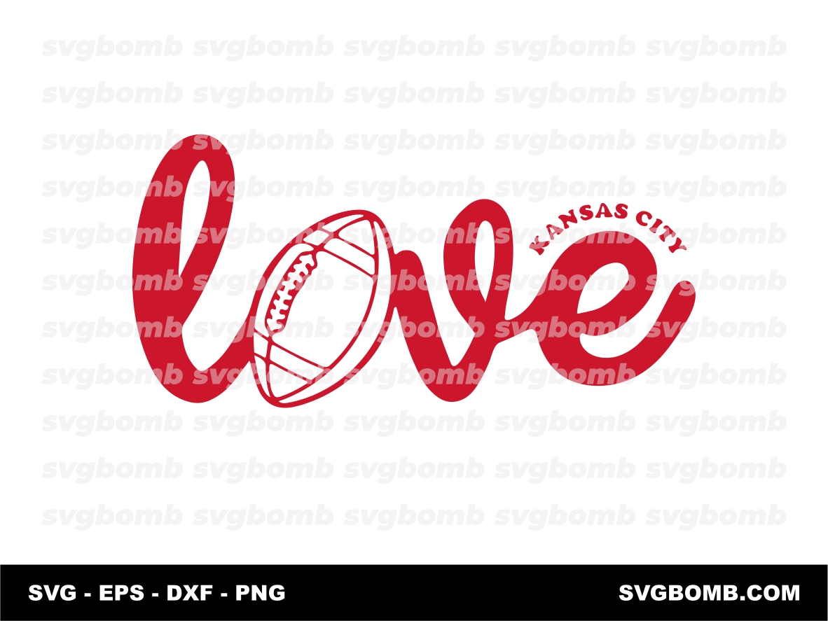 Love Chiefs Football KC Heart SVG | svgbomb.com