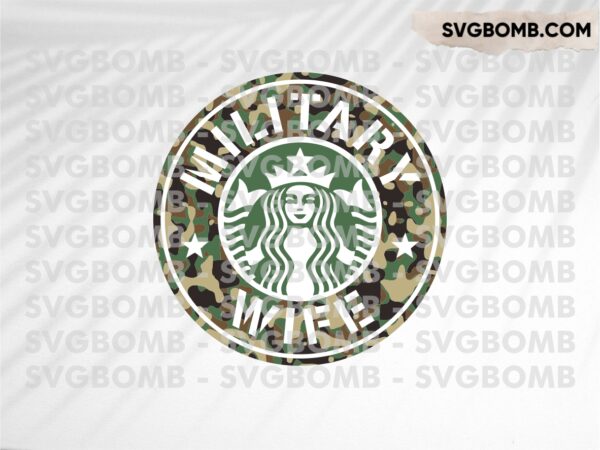 Military Wife Coffee Starbucks Cup Design Image