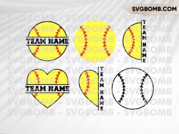 Softball Monogram SVG Softball Cut File