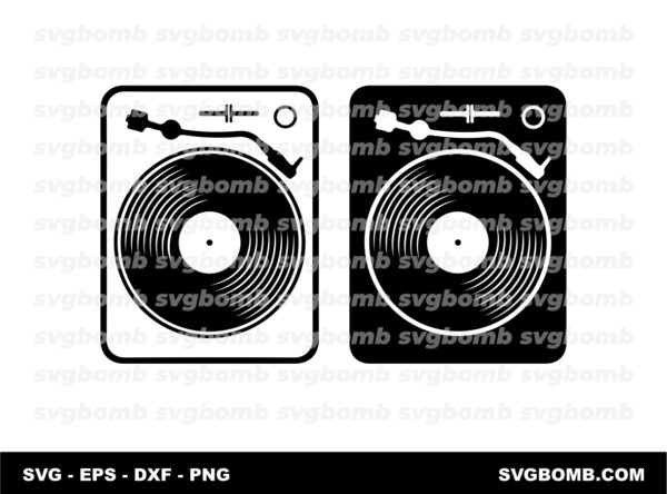 Turntable SVG DJ Cut File Band Records