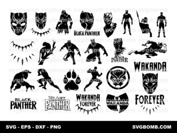 Black Panther SVG Bundle with Vector, Cricut, Eps, Vinyl, Clip Art, Dxf