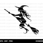 Cute Witch Silhouette SVG Instant Download