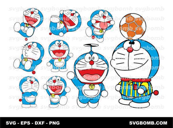Doraemon SVG Cartoon Bundle - PNG - EPS Layered