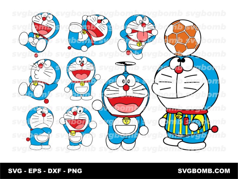 Doraemon SVG Cartoon Bundle - PNG - EPS Layered