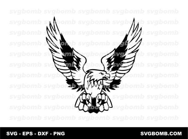Elegant Eagle Classic Bird SVG, Animals Clipart