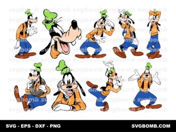 Goofy SVG Files Bundle - Cartoon Disney Bundle SVG - Layered