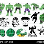 Hulk Vectors, Svg, Marvel Cricut, Cutting, Bundle, Vinyl, Png, Clipart The Incredible Spiderman, Superhero, Avengers.