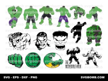 Hulk Vectors, Svg, Marvel Cricut, Cutting, Bundle, Vinyl, Png, Clipart The Incredible Spiderman, Superhero, Avengers.