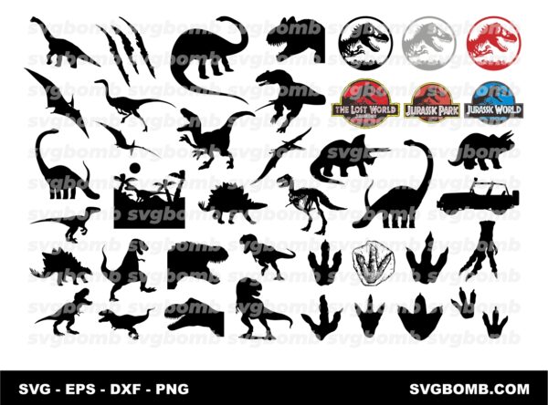 Jurassic Park SVG Bundle, Dinosaur Cricut, Silhouette Cut File.