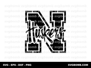 Logo Nebraska Cornhuskers Stencil Download SVG Vector