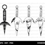 Naruto Knife SVG, Kakashi Hatake Naruto SVG Image, Anime Dagger Knives SVG!
