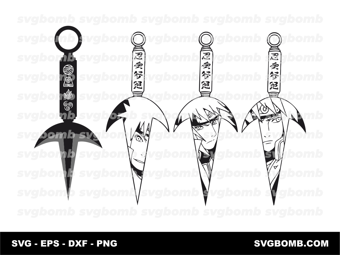 Naruto Knife SVG, Kakashi Hatake Naruto SVG Image, Anime Dagger Knives ...