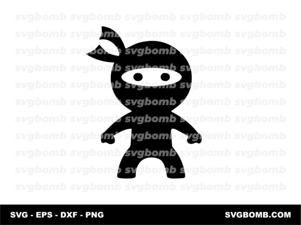 Ninja Samurai Cartoon Cute SVG