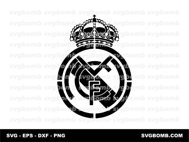 Real Madrid Logo Stencil Cut File, SVG, DXF, PNG, Vector