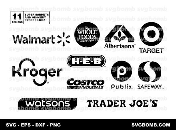 Supermarkets and Grocery Stores Logo Bundle