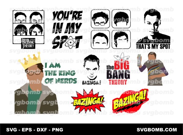 The Big Bang Theory SVG - Bazinga Cut File - PNG - EPS