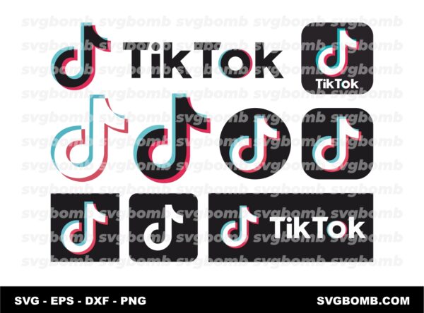 TikTok Logo SVG Bundle - PNG Transparent - Eps Vector