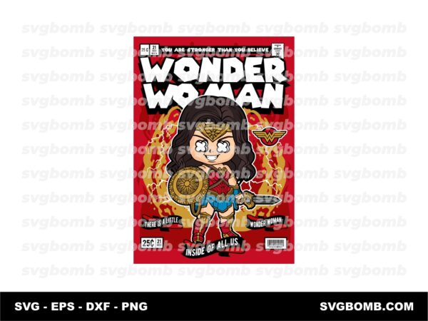 Wonder Woman Vector Art for T Shirt Sublimation