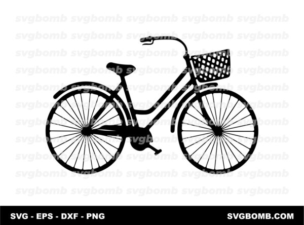 Bicycle SVG with Basket Retro Bike Vintage Bike Adult Bike