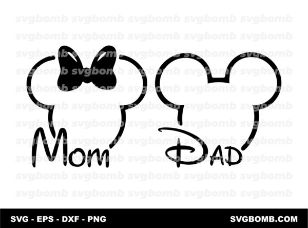 Dad Mom Mouse Ear Mouse Cricut