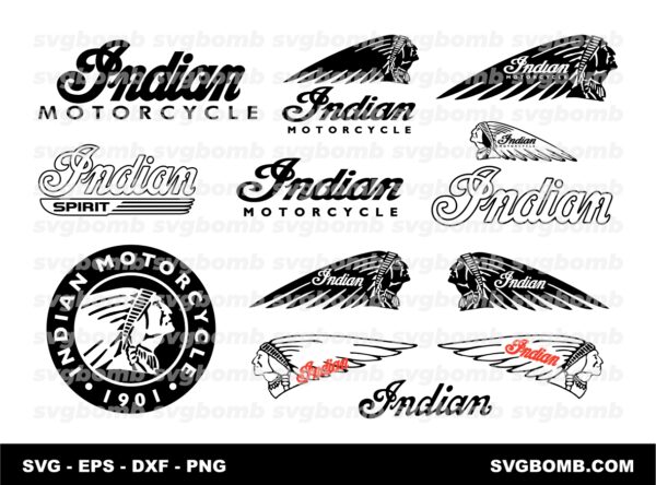 Indian Spirit SVG, Logo Bundle, Indian Motorcycle Cut File, Vector
