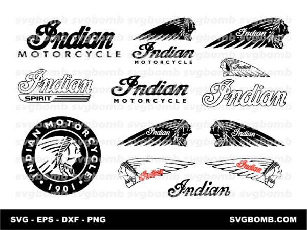 Indian Spirit SVG, Logo Bundle, Indian Motorcycle Cut File, Vector