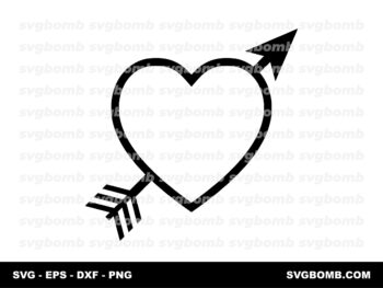 Love Heart Arrow Valentine's Day SVG