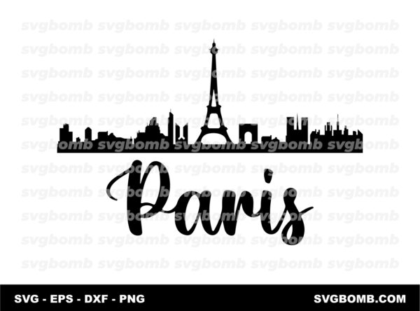 Paris skyline clipart, SVG, Paris France, Eiffel Tower