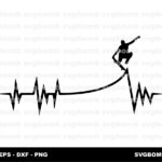 Skateboard file Heartbeat SVG Instant Download for Cricut