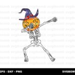 Skeleton like a boss Halloween Pumpkin Head Dance SVG Clipart
