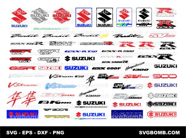Suzuki SVG Cricut Decals Download, Bandit 400, Suzuki Logo Cut Files