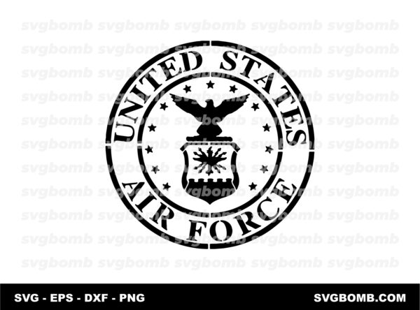 US Air Force Logo Stencil SVG PNG EPS