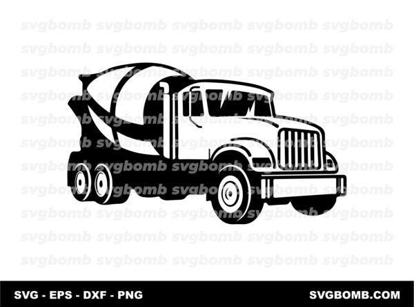 concrete truck SVG Silhouette Vector Instant Download